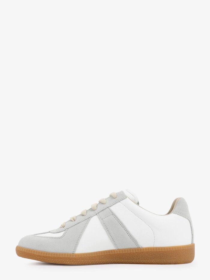 Maison Margiela Replica Low-top Leather Sneakers With Suede Inserts