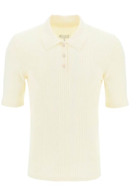 Maison Margiela Ribbed Stretch Polo Shirt