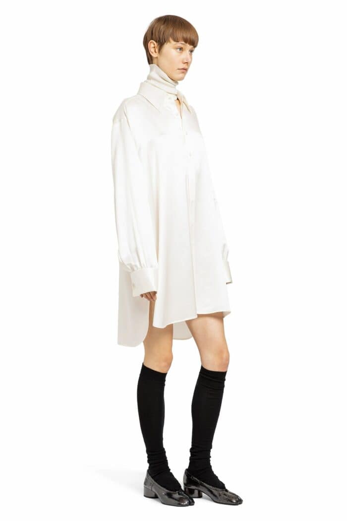 MAISON MARGIELA Silk Satin Long Shirt