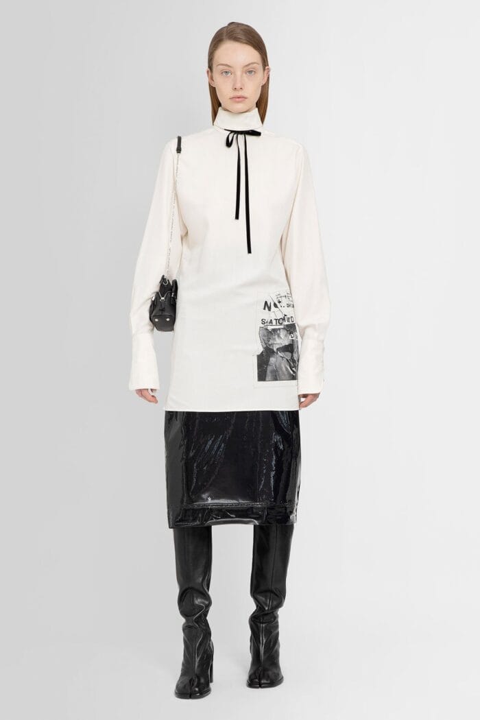 MAISON MARGIELA Snatched Print Turtleneck Top