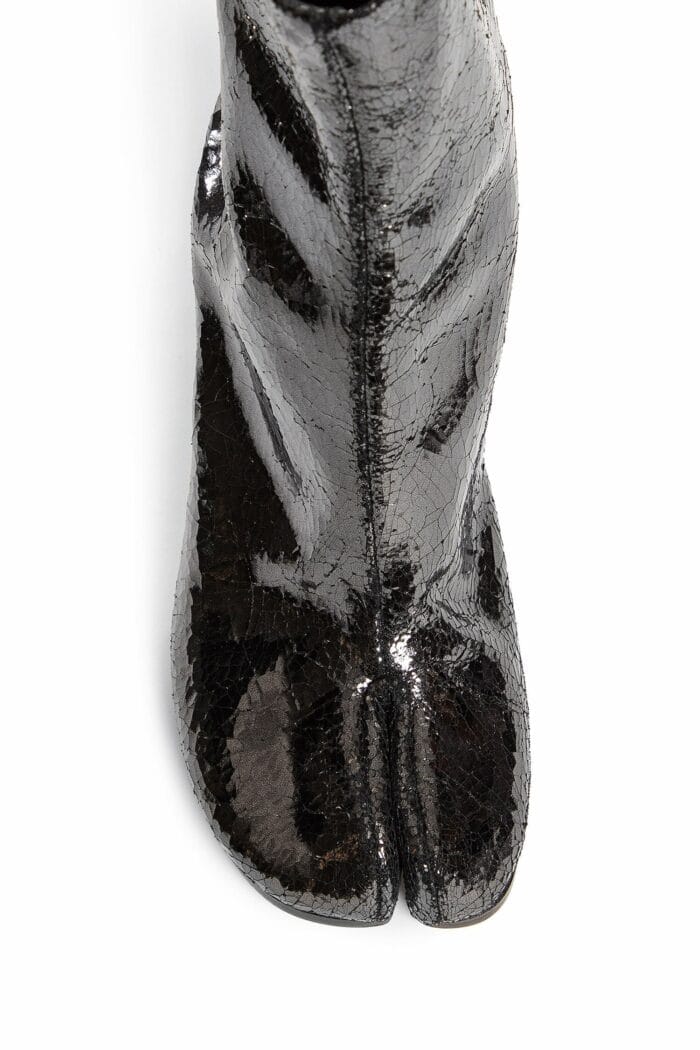 MAISON MARGIELA Tabi Ankle Boots In Crackled Mirror Leather