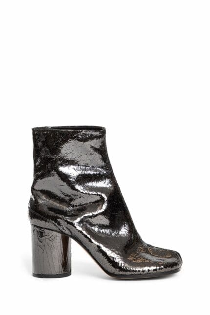 MAISON MARGIELA Tabi Ankle Boots In Crackled Mirror Leather