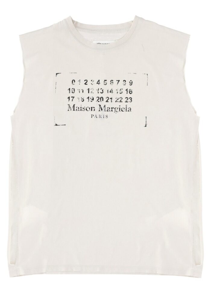 maison margiela top with logo print Maison Margiela TOP WITH LOGO PRINT
