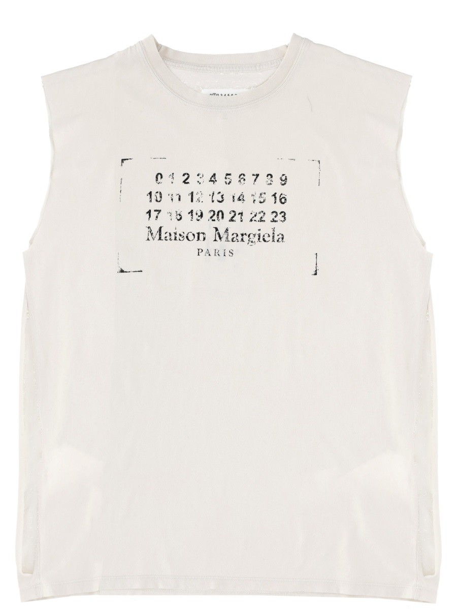 Maison Margiela TOP WITH LOGO PRINT