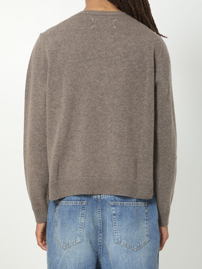 Maison Margiela Virgin wool crewneck sweater in fused knit