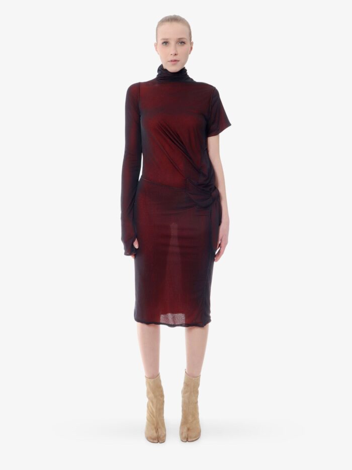 Maison Margiela Viscose Dress With Asymmetric Sleeves