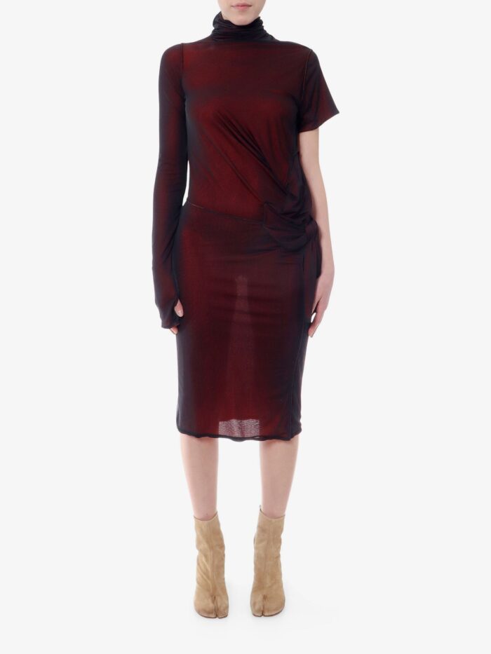 Maison Margiela Viscose Dress With Asymmetric Sleeves
