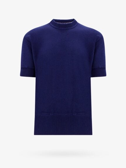 Maison Margiela Wool Blend T-shirt With Iconic Back Stitching