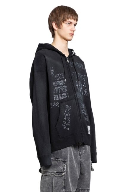 MAISON MIHARA YASUHIRO Distressed Zip-up Hoodie