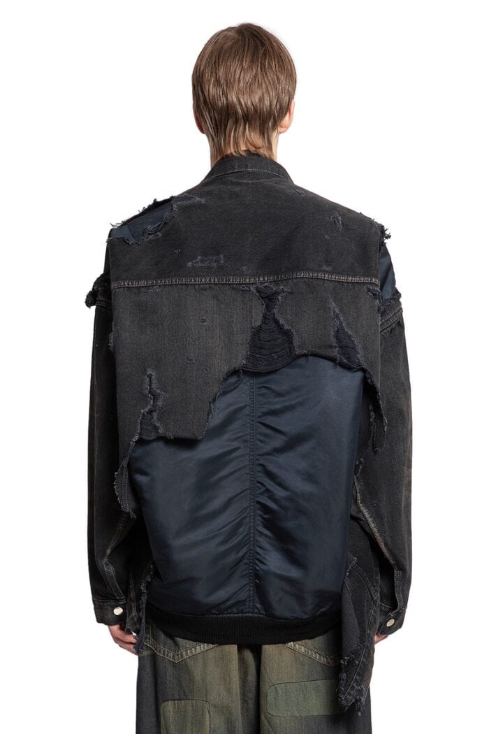 MAISON MIHARA YASUHIRO Layered Denim X Flight Jacket