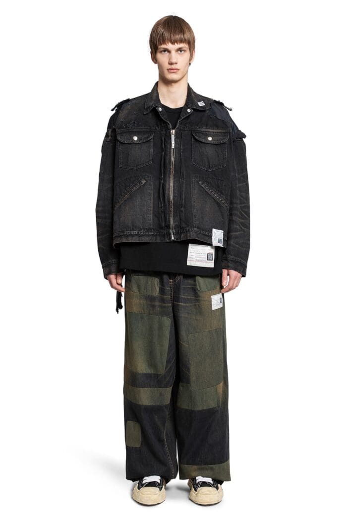 MAISON MIHARA YASUHIRO Layered Denim X Flight Jacket