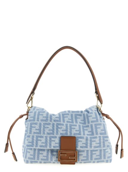 Fendi Mamma Baguette Light Denim Crossbody Bag