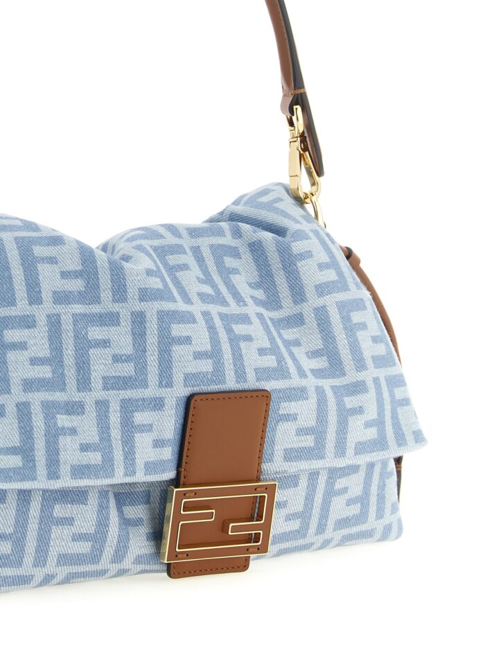 Fendi Mamma Baguette Light Denim Crossbody Bag