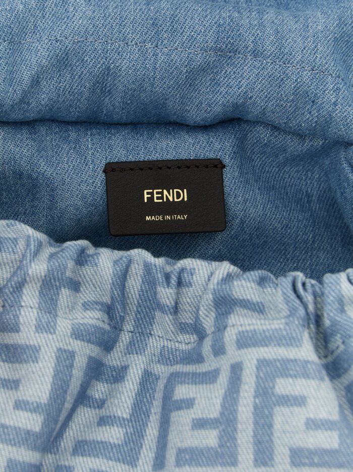 Fendi Mamma Baguette Light Denim Crossbody Bag