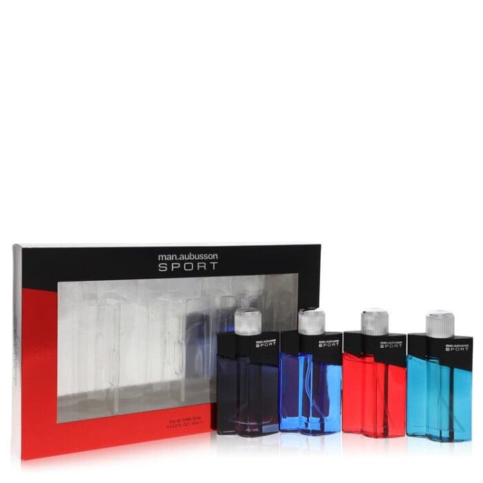 Man Aubusson Sport By Aubusson - 4 X 0.5oz Sport EDT Spray ( One Each Of Sport Blue, Sport Red, Sport Aqua, Sport Black) --