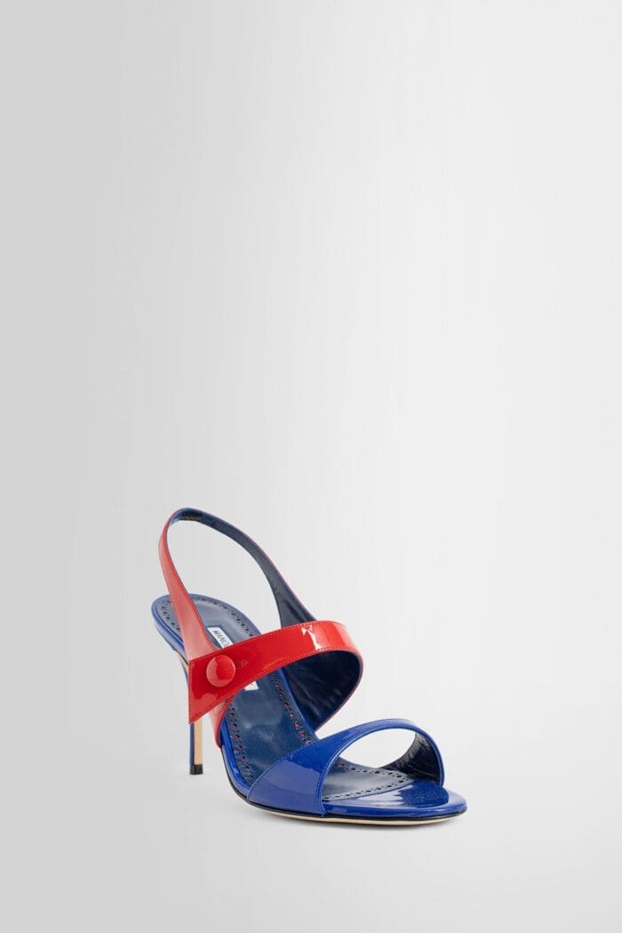 manolo blahnik climnetra patent leather slingback sandals MANOLO BLAHNIK Climnetra Patent Leather Slingback Sandals