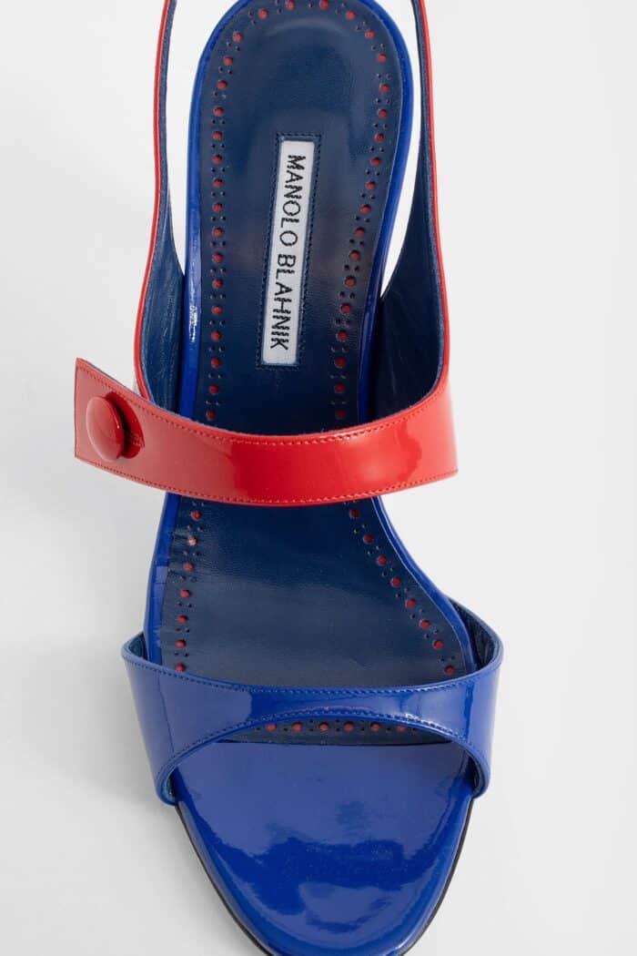 manolo blahnik climnetra patent leather slingback sandals MANOLO BLAHNIK Climnetra Patent Leather Slingback Sandals