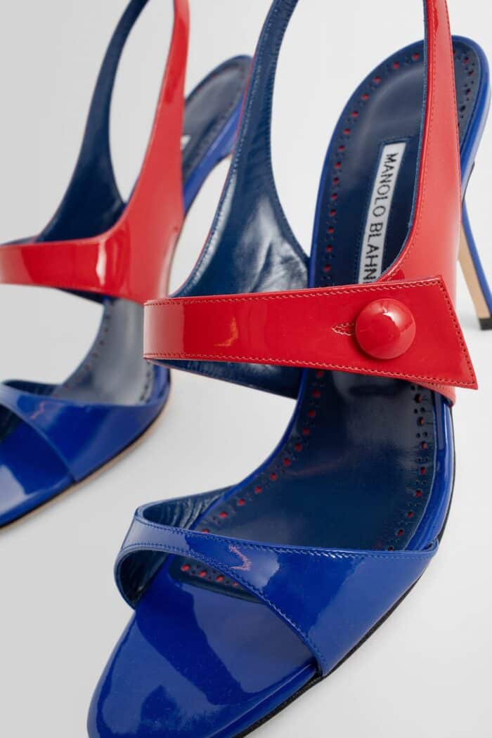 manolo blahnik climnetra patent leather slingback sandals MANOLO BLAHNIK Climnetra Patent Leather Slingback Sandals