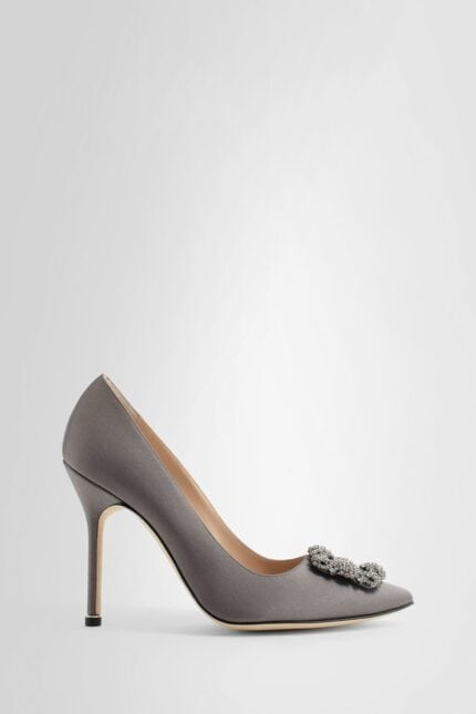 MANOLO BLAHNIK Hangisi 105 Satin Jewel Buckle Pumps