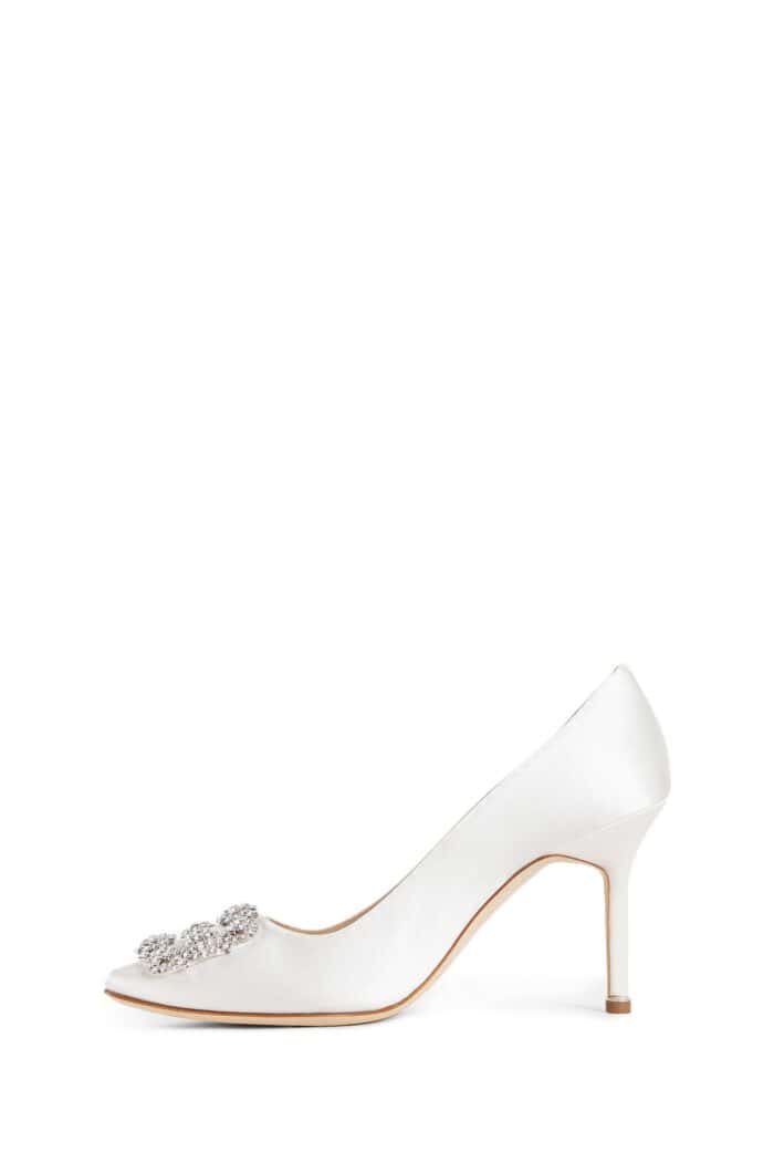 MANOLO BLAHNIK Hangisi Satin Jewel Buckle Pumps