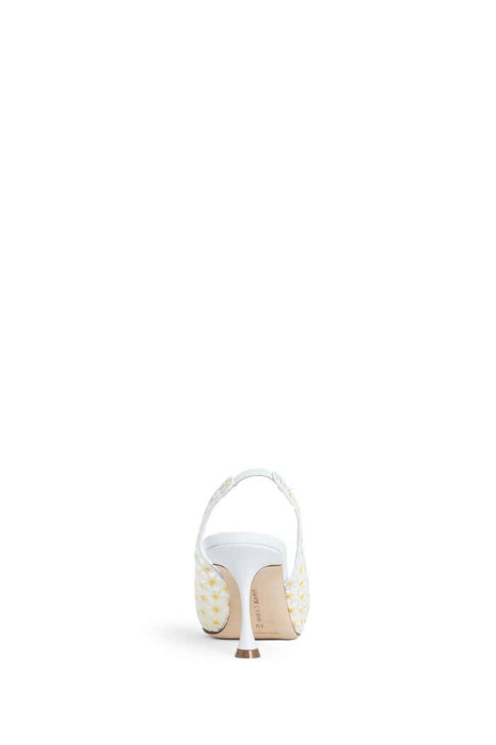 MANOLO BLAHNIK Lace Daisy Slingback Pumps