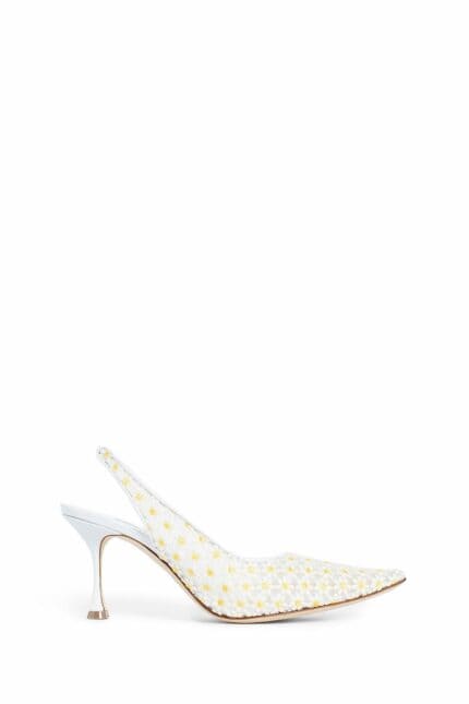 MANOLO BLAHNIK Lace Daisy Slingback Pumps