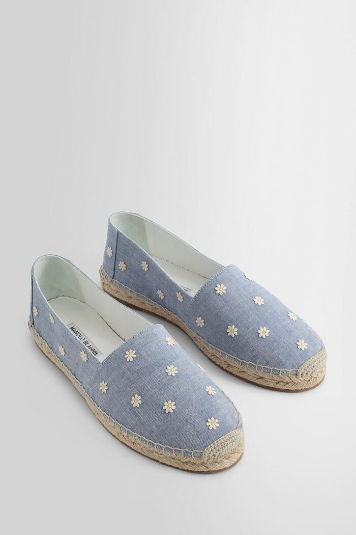 MANOLO BLAHNIK Susille Chambray Espadrilles