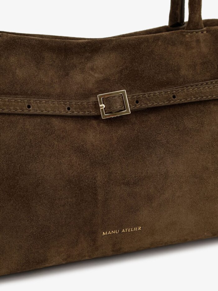 MANU ATELIER Le Cambon East West Suede Shoulder Bag