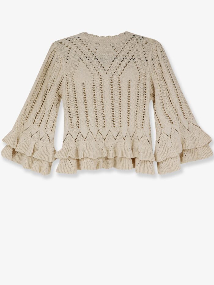 MARANT ETOILE Frilly Cotton Sweater With Ruffles Detail