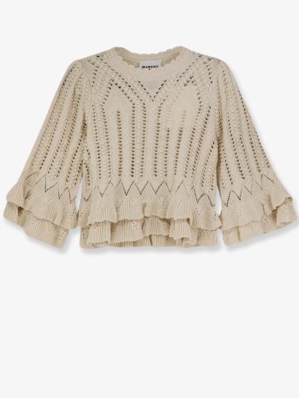 MARANT ETOILE Frilly Cotton Sweater With Ruffles Detail