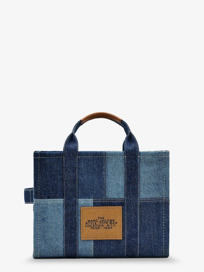 Marc Jacobs The Denim Medium Handbag With Front Logo Print