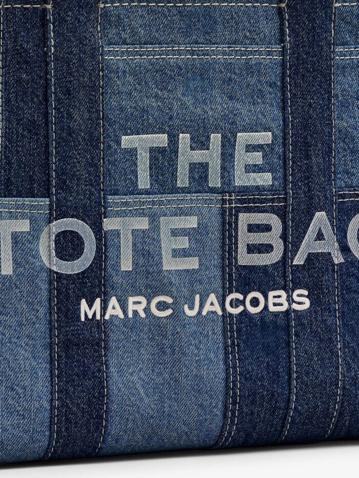 Marc Jacobs The Denim Medium Handbag With Front Logo Print