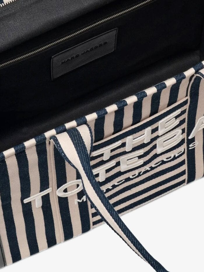 Marc Jacobs The Large Tote Canvas Handbag With Front Embroidered Logo