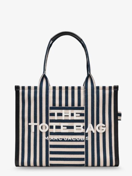 Marc Jacobs The Large Tote Canvas Handbag With Front Embroidered Logo