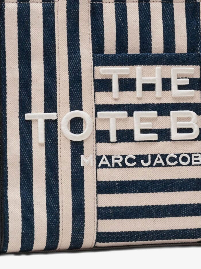 Marc Jacobs The Tote Bag Canvas Handbag With Embroidered Logo On The Front