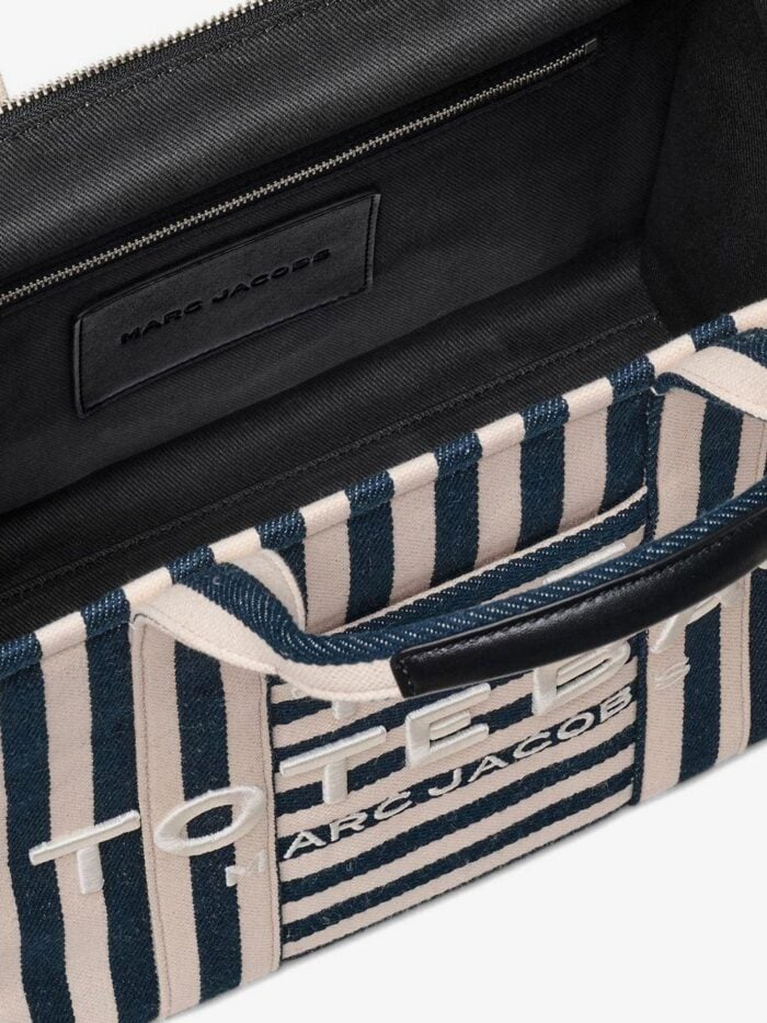 Marc Jacobs The Tote Bag Canvas Handbag With Embroidered Logo On The Front