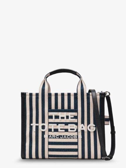 Marc Jacobs The Tote Bag Canvas Handbag With Embroidered Logo On The Front