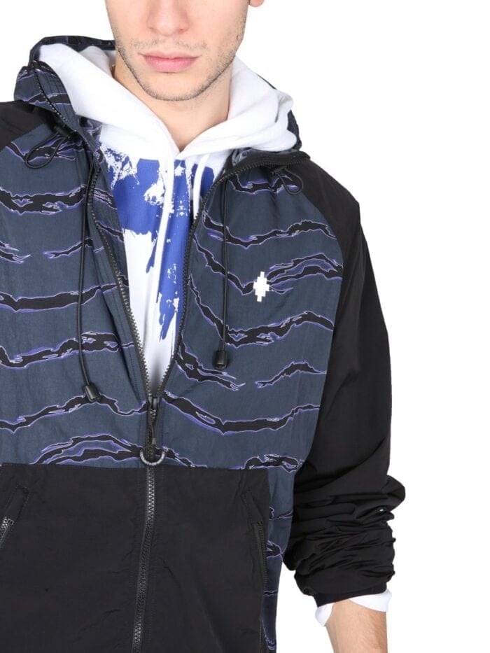 MARCELO BURLON COUNTY OF MILAN WINDBREAKER WITH "CROSS" PRINT
