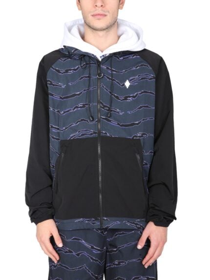 MARCELO BURLON COUNTY OF MILAN WINDBREAKER WITH "CROSS" PRINT