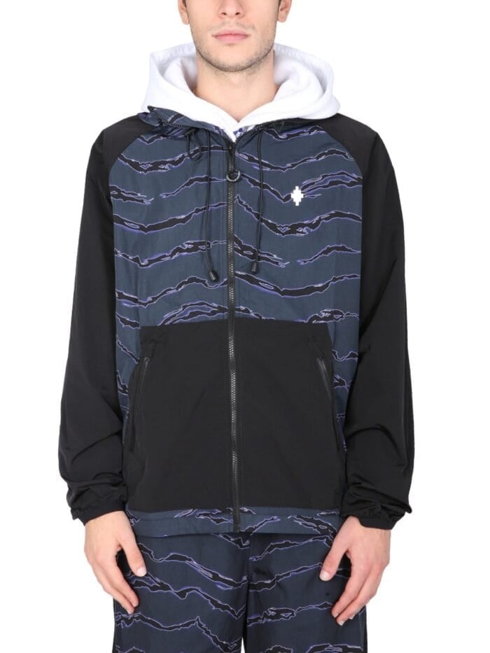 MARCELO BURLON COUNTY OF MILAN WINDBREAKER WITH "CROSS" PRINT