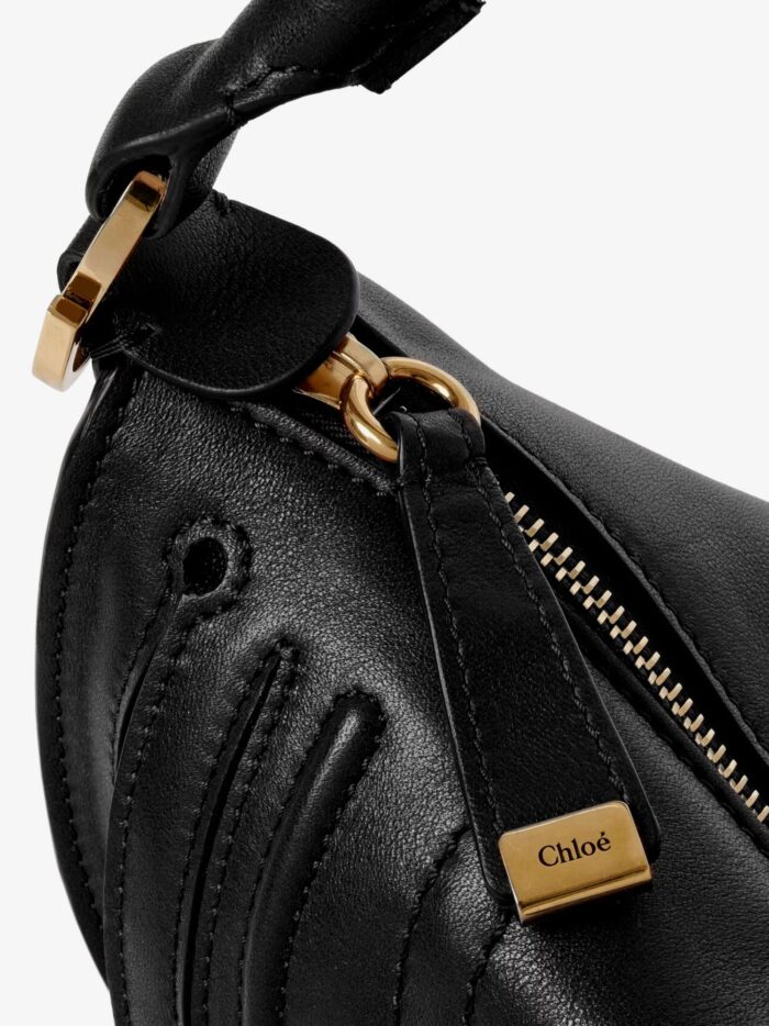 CHLOE' Marcie Mini Leather Crossbody Bag With Stitching Detail