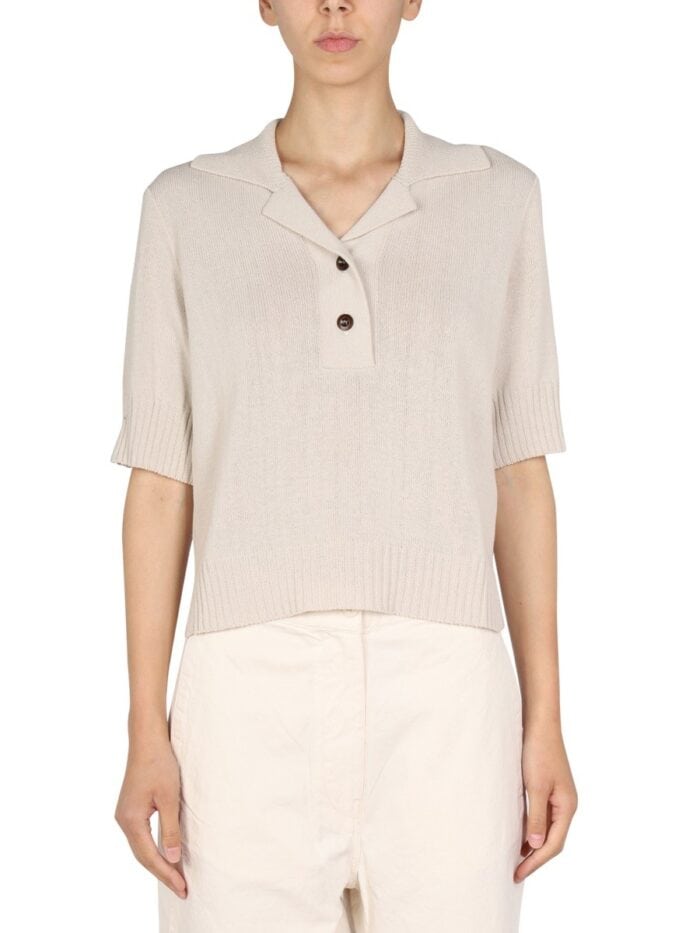 MARGARET HOWELL COTTON AND WOOL POLO SHIRT