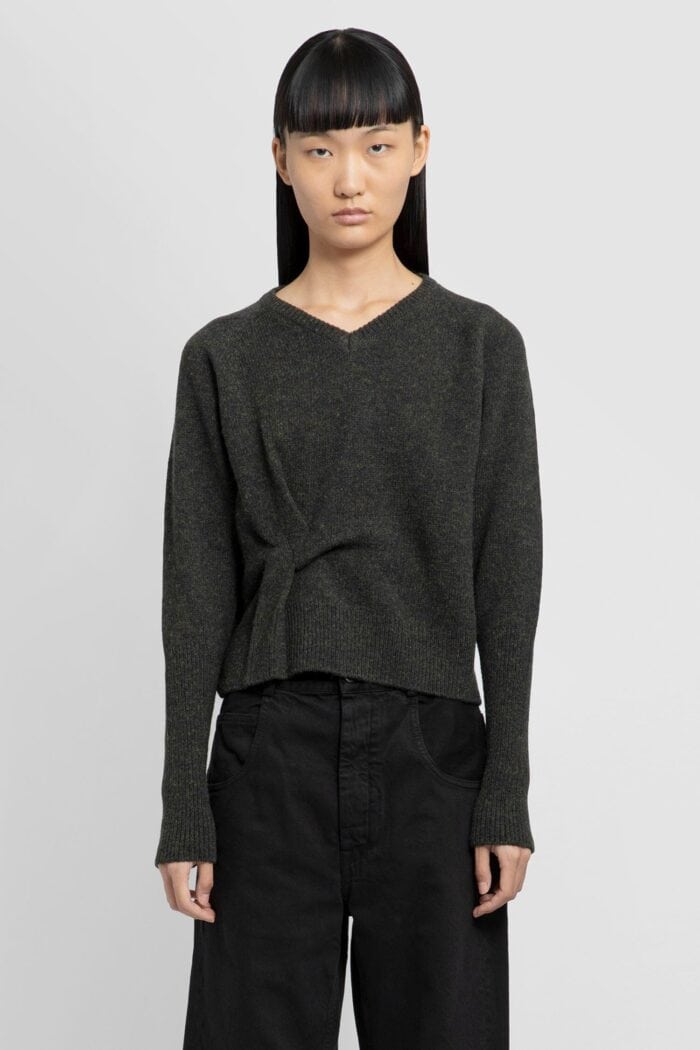 MARINA YEE M.y. Cropped V-neck Origami Knit