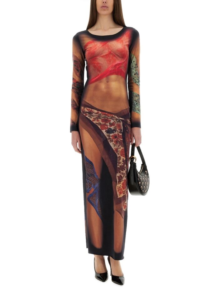 MARINE SERRE LONG DRESS "STATUES"