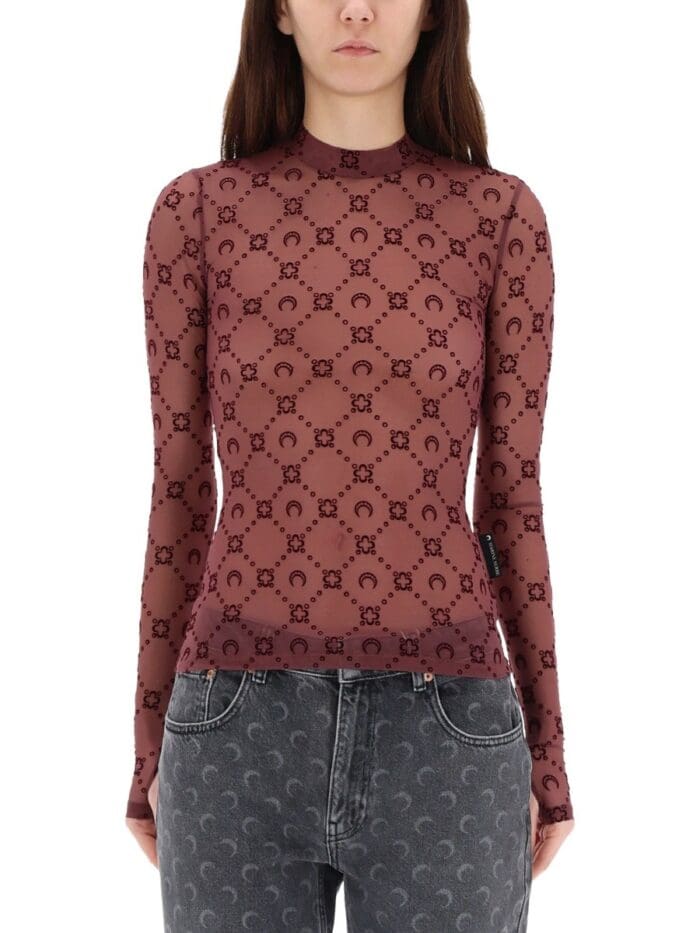 marine serre mesh top with logo MARINE SERRE MESH TOP WITH LOGO