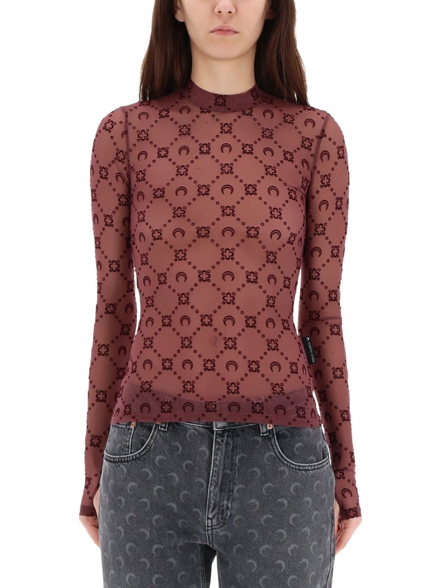 MARINE SERRE MESH TOP WITH LOGO