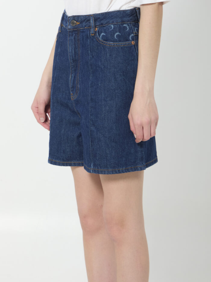 Marine Serre Midnight denim shorts