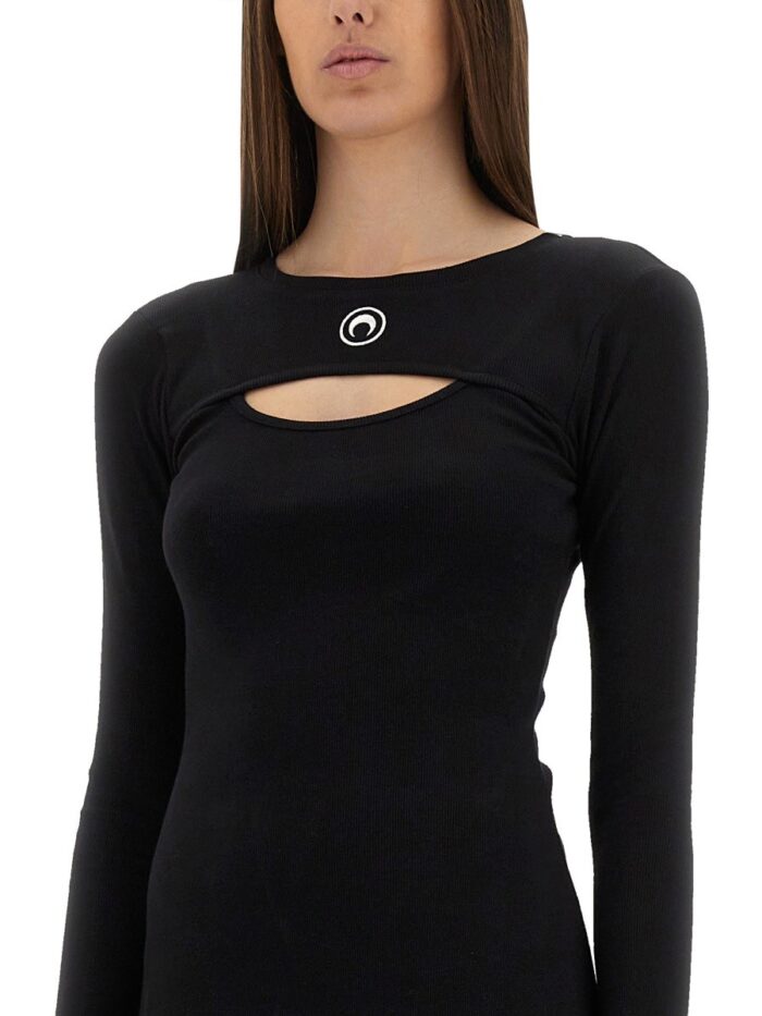 MARINE SERRE MINI DRESS WITH "MOON" LOGO