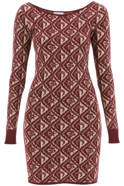 Marine Serre Moon Diamant Jacquard Knit Mini Dress