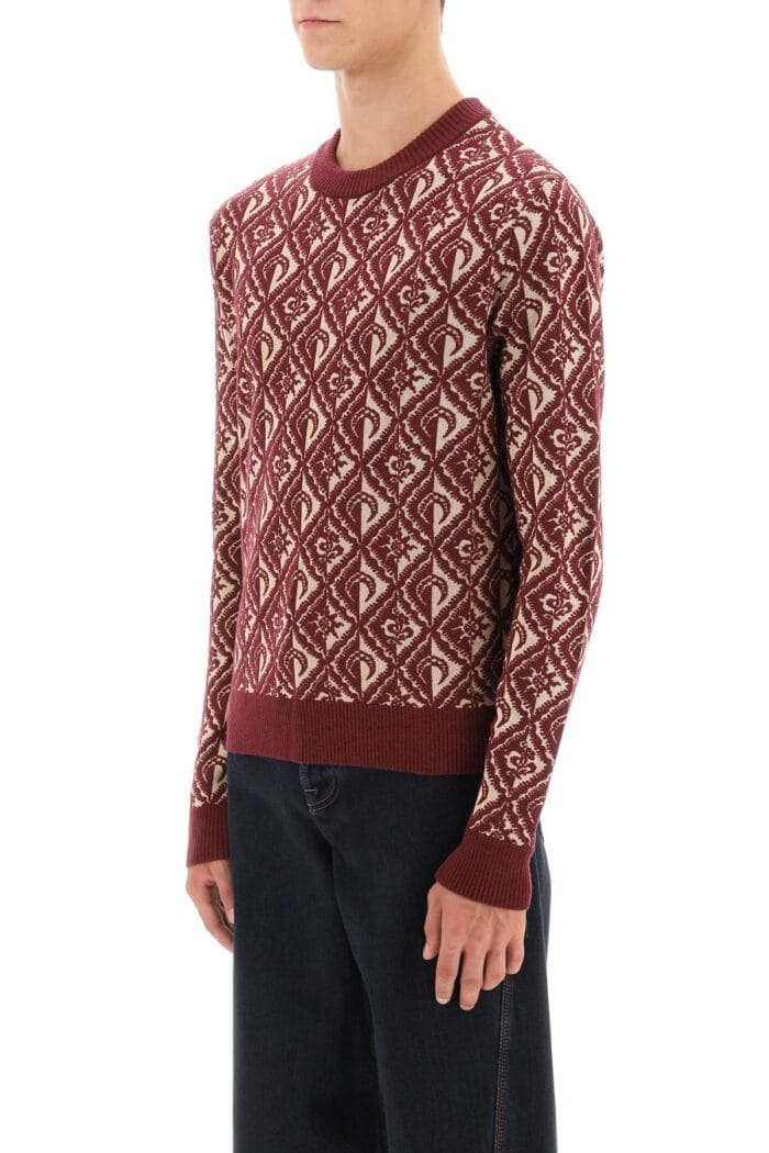 Marine Serre Moon Diamant Jacquard Knit Sweater